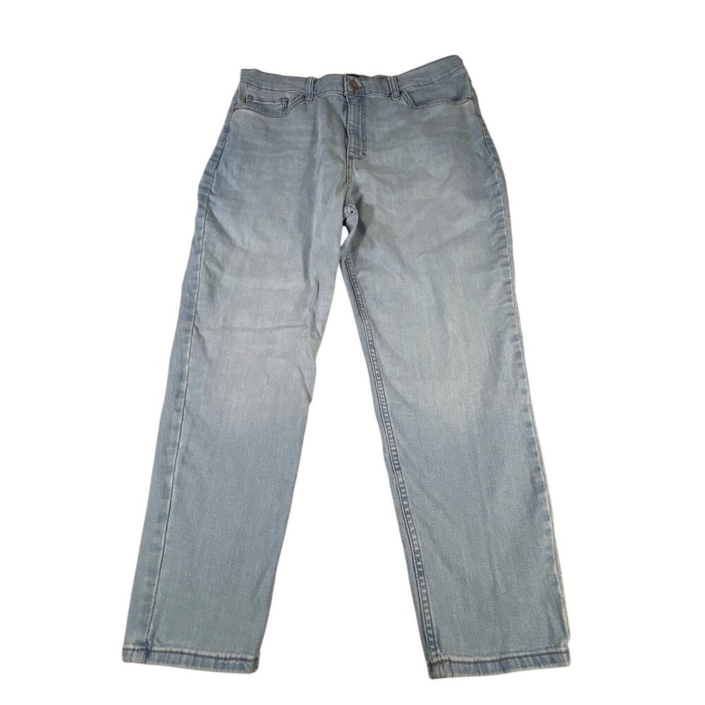 Lee Light Wash Straight Leg Jeans Women's 18 Comfort Casual Stretch
